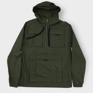 BYLT Division Anorak Pullover Parka Jacket Mens Medium Olive Green Ripstop Cargo